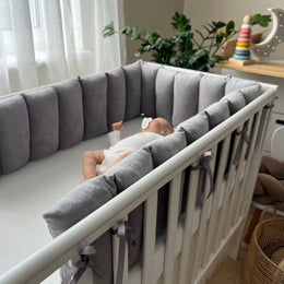 Crib Bumper "Fence" - Gray